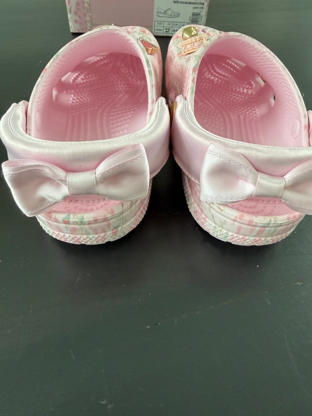 NWT Love Shack Fancy x CROCS Pink Floral Clogs with gibitz - Picture 4 of 5